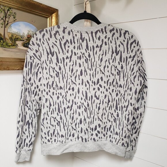 Rails Marlow Grey Abstract Cheetah Zip Pullover Sweatshirt XS - Picture 4 of 6